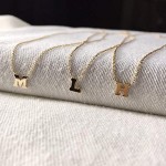 14k gold initial necklace