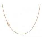 14k gold side initial necklace