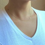 14k gold side initial necklace