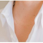 14k gold side initial necklace