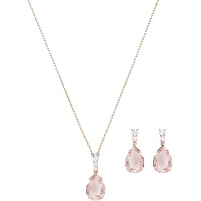 SWAROVSKI Women's Vintage Tear Drop Necklace & Earrings 2 Piece Set Crystal Jewelry Collection
