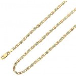 Italy Jewelery 14K Gold Necklace-2.4MM Vallentino Chain Fancy Necklace - Made In Italy 16"-26"