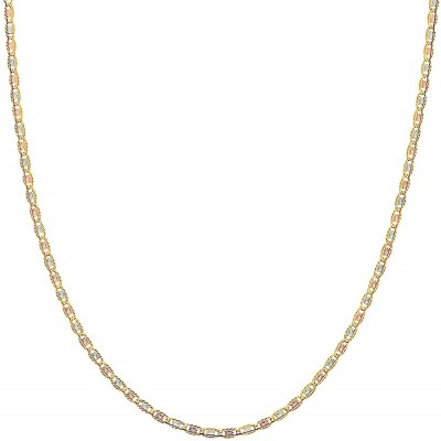 Italy Jewelery 14K Gold Necklace-2.4MM Vallentino Chain Fancy Necklace - Made In Italy 16"-26"
