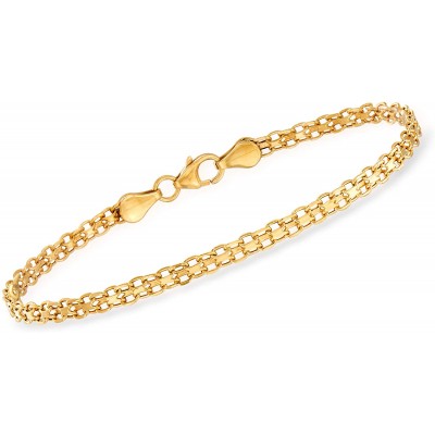 Ross-Simons Italian 14kt Yellow Gold Bismark-Link Bracelet