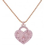 Large Sized Heart Pendant Pave Heart Necklaces for Women AAA+ Cubic Zirconia Heart Pendant Necklace