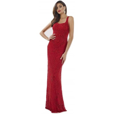 DRESS EARTH - Lara 29713 - Open Back red Long Dress