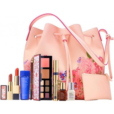Estee Lauder 8 Pcs Makeup Set + 1 Wild Blossoms Pink Bag(Total 9)