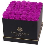 GIFTS PLAZA (D) Luxury Long Lasting Roses in a Black Box, Preserved Flowers 10'' (Orchid)