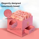 Premium Roses| Real Roses That Last a Year | Fresh Flowers| Roses in a Box (Pink Box, Medium)