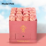 Premium Roses| Real Roses That Last a Year | Fresh Flowers| Roses in a Box (Pink Box, Medium)