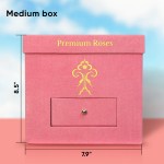 Premium Roses| Real Roses That Last a Year | Fresh Flowers| Roses in a Box (Pink Box, Medium)