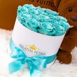 PALATIAL PETALS Tiffany Blue Roses That Last A Year | Long Lasting Roses | Preserved Forever Rose Arrangement Flower Box Bouquet | Best Gift for Birthday Her Women Girlfriend Mom (Tiffany Blue)