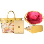 Diophy PU Leather Floral Weave Patent Top Style Large Tote Womens Purse Handbag FL-2956 FL-2957