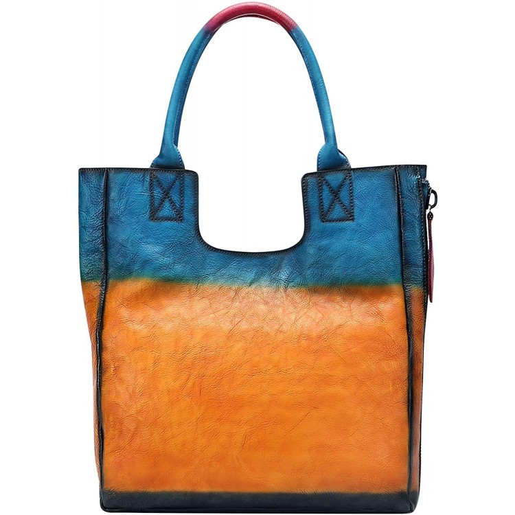 CHERISH KISS Vintage Leather Shoulder Bag for Women Purses and Handbags Ladies Large Capacity Tote Commuter Bag