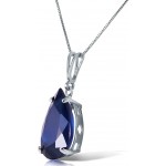 Galaxy Gold 14k 20&quot; White Gold 4.65 Carat Teardrop Natural Sapphire Pendant Necklace