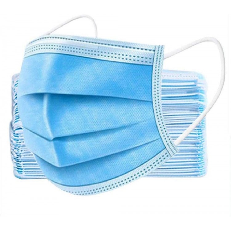 CELLBELL 50pcs Disposable Face Masks with 3 Layer Filter with Elastic Earloop, Breathable Safety Face Scarfs
