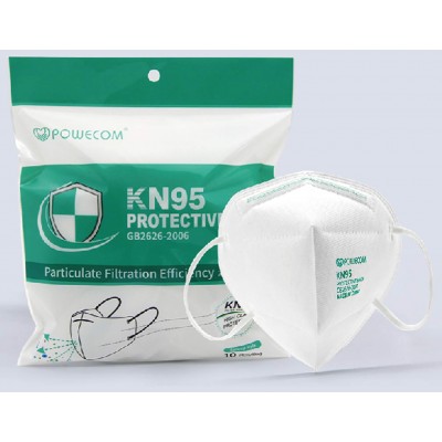 Powecom KN95 Face Mask Reusable, Disposable Masks on FDA EUA List, Protection for Dust Pollen, 10 Pack