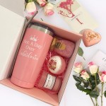 Birthday Gifts for Women, Bath Salts Gift Set, 8 Pieces Unique Gift Hampers Women, Carrying Mug Aromatherapy Candle Bath Balls Bath Set Gift Basket, Women's Gift Basket for Mom Sister Wife Friend Teacher