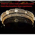 Headpiece Bridal Wedding Accessorie Shiny Crystal Pearl Headband Head Jewelry for Women Wedding Halloween Charm for Party Prom Evening Girl Christmas Birthday Gift,Gold