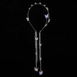 E EMZHOLE Wedding Butterfly Headband Head Chain Silver Tassel Hair Hoop Band Hair Vine Vintage Decorative Headwear Headpieces Hair Accessories for Women and Girls Headdress (02) (01)