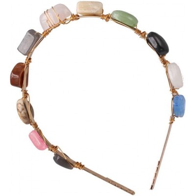 Colorful Stone Headbands Fashion Crystal Stone Hair Hoops Wedding Beach Vacation Hairbands Headdress for Girls Women (Style1, One size)