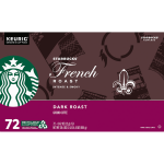 Starbucks French Roast Dark Roast K-Cup Pods, 72 ct