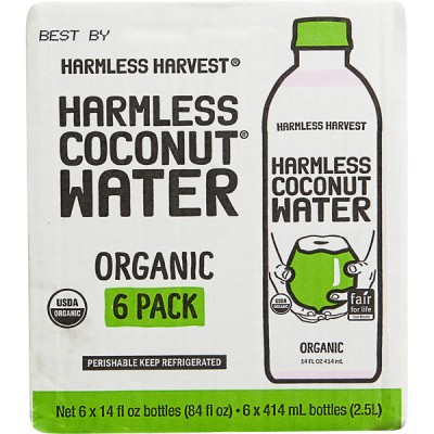 Harmless Harvest Organic Coconut Water, 6 x 14 fl oz