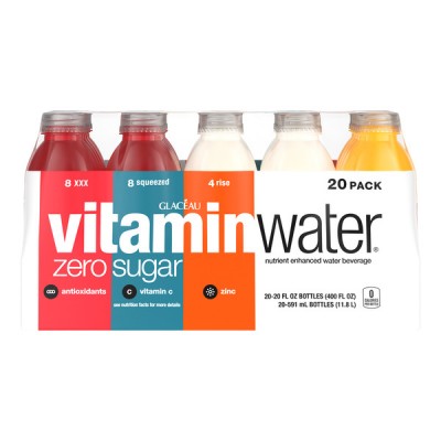 Glaceau Vitamin Water Zero Variety Pack, 20 x 20 fl oz