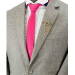 Men's Gold Alloy Crystal Ship's Steering Wheel with Chain Lapel Pin