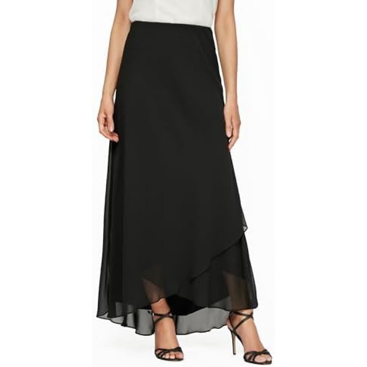 Alex Evenings Women's Long Chiffon Tulip Hem Skirt