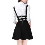 Allegra K Women's Pleated A-Line Elastic Waist Kawaii Braces Mini Suspender Skirt