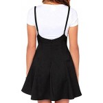 Jedyful Women's Suspender Braces Casual Skirt Dress Basic High Waist Versatile Flare Skater Shoulder Straps Short Skirt