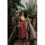 Thaluta Women's Maxi Boho Skirt with Pockets Bohemian Organic Cotton Hippie Gypsy