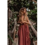Thaluta Women's Maxi Boho Skirt with Pockets Bohemian Organic Cotton Hippie Gypsy