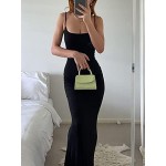 AnotherChill Women's Casual Lounge Slip Long Dress Sexy Sleeveless Backless Bodycon Maxi Dresses 2023 Summer Slim Elegant