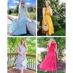 MEROKEETY Women's Flutter Short Sleeve Smocked Midi Dress Summer Casual Tiered A-Line Dress