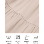 ZESICA Women's Summer Casual Flutter Short Sleeve Crew Neck Smocked Elastic Waist Tiered Midi Dress