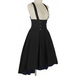 Women's Victorian Steampunk Gothic Skirt High Waist Lace up Suspender Dress Jumper Skirt JSK