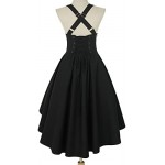 Women's Victorian Steampunk Gothic Skirt High Waist Lace up Suspender Dress Jumper Skirt JSK