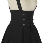 Women's Victorian Steampunk Gothic Skirt High Waist Lace up Suspender Dress Jumper Skirt JSK