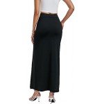 LYANER Women's High Waist Slit Split Solid Bodycon Long Maxi Skirt