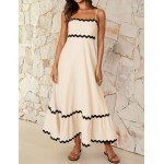 ZESICA Women's 2024 Summer Spaghetti Straps Sleeveless Backless Sundress Flowy Smocked Lace Swing A Line Midi Dress