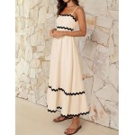ZESICA Women's 2024 Summer Spaghetti Straps Sleeveless Backless Sundress Flowy Smocked Lace Swing A Line Midi Dress