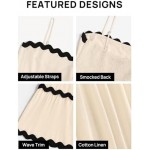 ZESICA Women's 2024 Summer Spaghetti Straps Sleeveless Backless Sundress Flowy Smocked Lace Swing A Line Midi Dress