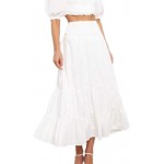 Women's Long Maxi Skirts Tiered High Waist Boho Elastic Layered A-Line Casual Midi Dress
