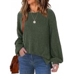 WIHOLL Long Sleeve Shirts for Women Loose Fit Casual CrewNeck Tunic Tops Fall Fashion Pullover Sweaters Side Split