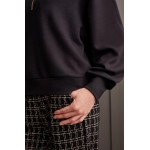 Tribal Women's Funnel Neck Scuba Dolman Top with Quarter Zip