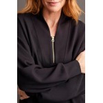 Tribal Women's Funnel Neck Scuba Dolman Top with Quarter Zip