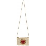 Mary Frances Women's Heart Burst Beaded Crossbody Phone Bag