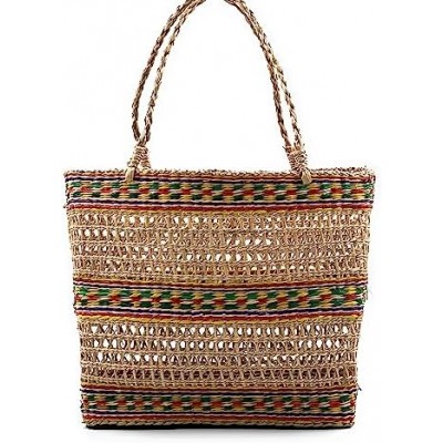 AgnesGP Handmade Colorful Large Tote Bag for Women | Summer Wicker Purse | Woven Tote Large Beach Bag | Women's Handbags & Shoulder Bags | Rattan Beach Shoulder Bag for Vacation